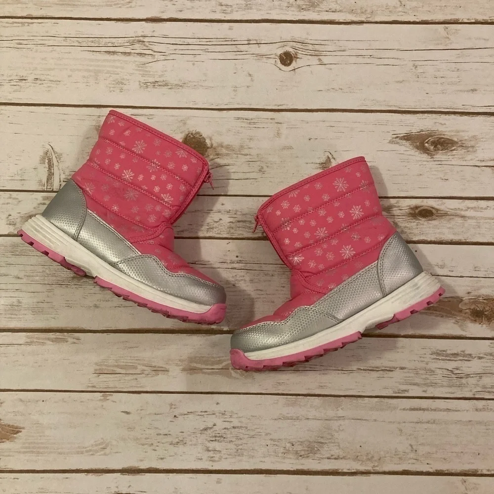 Wonder Nation Girls Pink Rain Snow Boots Size 3